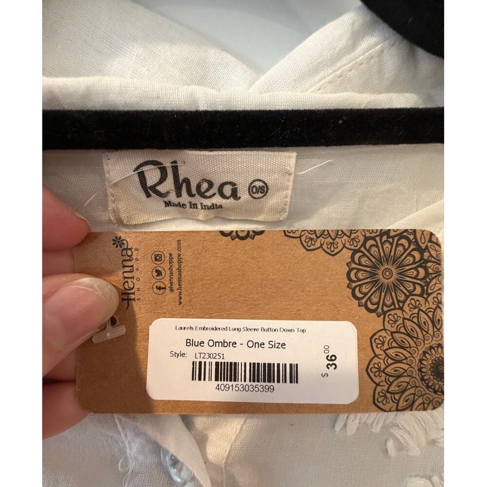 Rhea Embroidered Long Sleeve Cover Up Dress - See Description - Picture 6 of 8